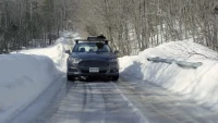 Drive Electric Vermont Ford Fusion snowy road